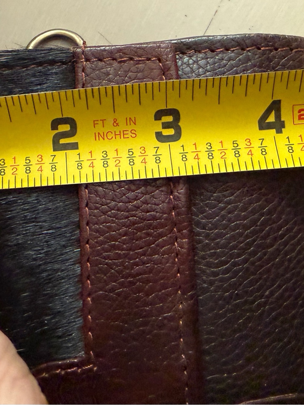 Brown Leather & Cowhide Clutch Wallet w/ crossbody strap - Picture 6 of 6